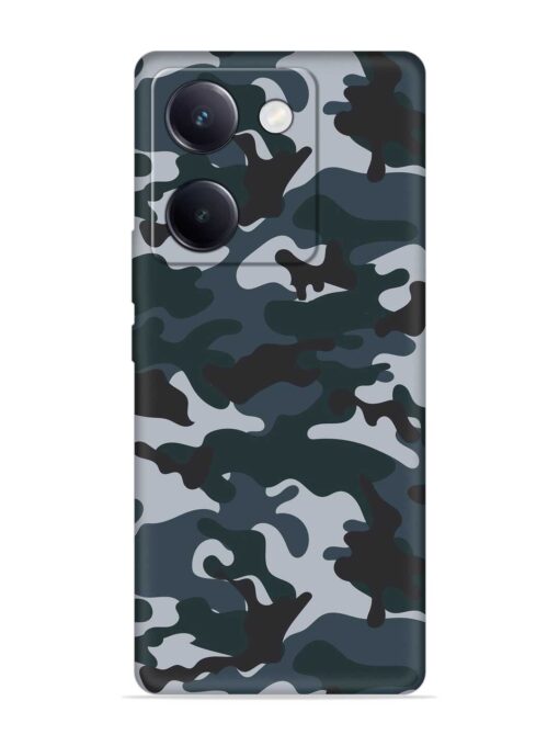 Dark Blue Army Military Art Embossed Soft Silicone Case for Vivo Y200 Pro (5G) Zapvi