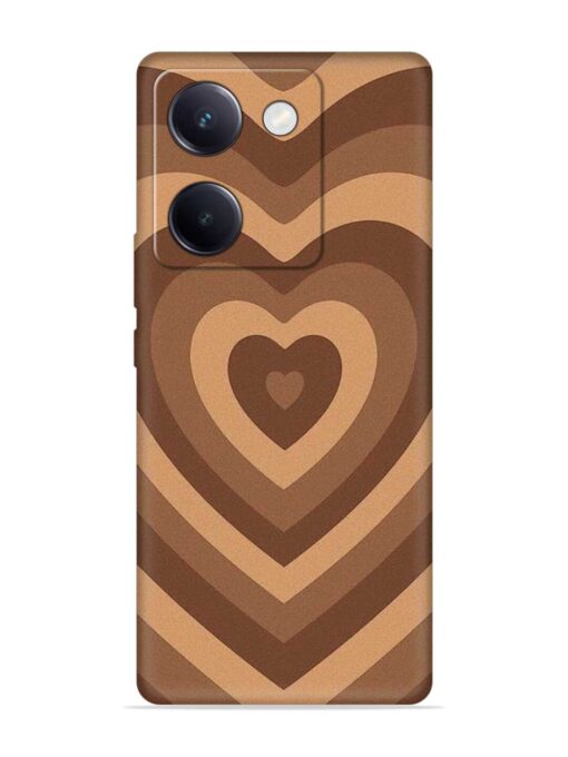 Brown Heart Embossed Soft Silicone Case for Vivo Y200 Pro (5G)