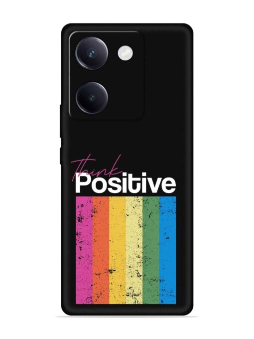 Think Positive Typography Embossed Soft Silicone Case for Vivo Y200 Pro (5G) Zapvi