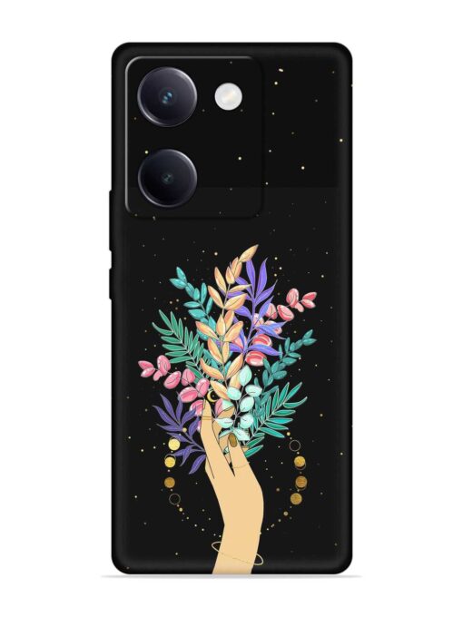 Flower On Hand Embossed Soft Silicone Case for Vivo Y200 Pro (5G) Zapvi