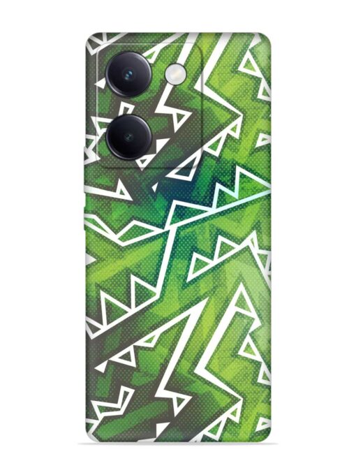 Green Graffiti Seamless Embossed Soft Silicone Case for Vivo Y200 Pro (5G) Zapvi