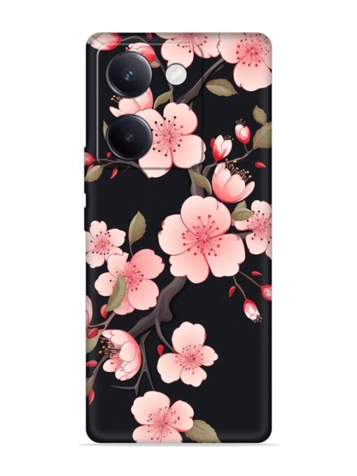 Cherry Blossom Embossed Soft Silicone Case for Vivo Y200 Pro (5G) Zapvi