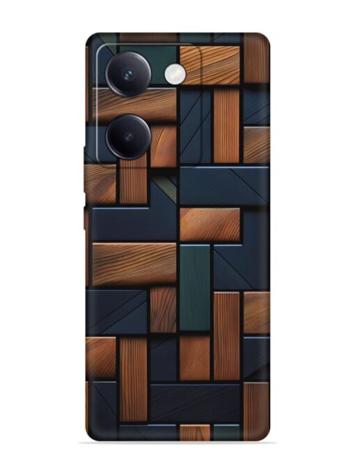 Wooden Background Cubes Embossed Soft Silicone Case for Vivo Y200 Pro (5G) Zapvi