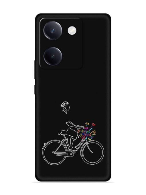 Minimalist Cycle Art Embossed Soft Silicone Case for Vivo Y200 Pro (5G) Zapvi