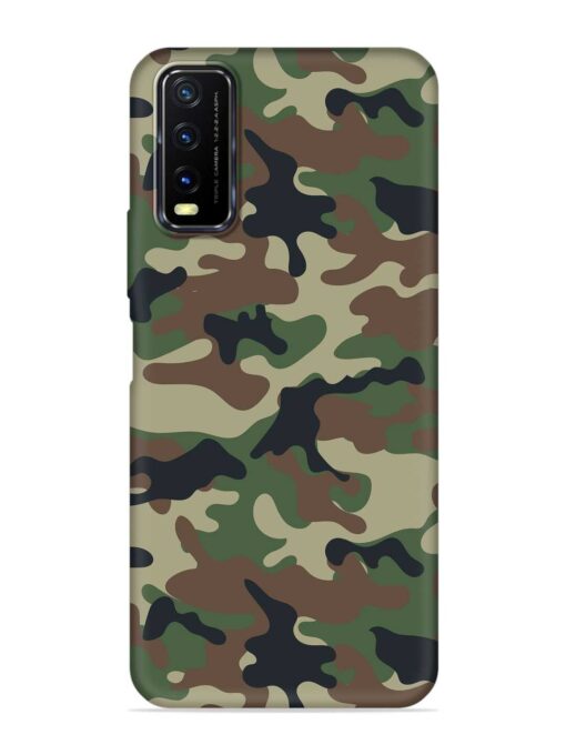 Army Military Camouflage Dark Green Embossed Soft Silicone Case for Vivo Y20G Zapvi