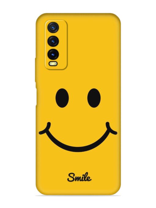 Yellow Smiley Embossed Soft Silicone Case for Vivo Y20T Zapvi