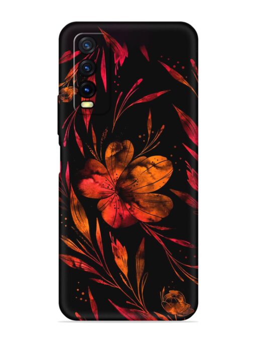 Red Flower Painting Embossed Soft Silicone Case for Vivo Y20T Zapvi