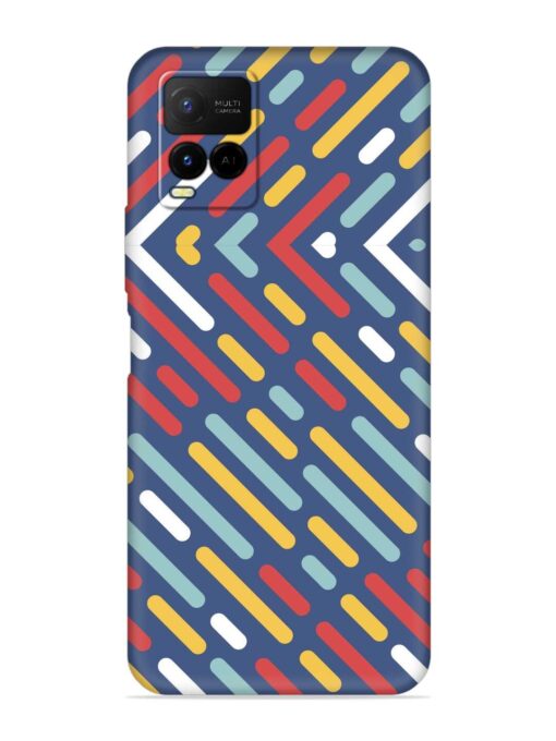 Colored Lines Embossed Soft Silicone Case for Vivo Y21