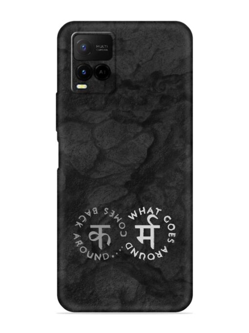 Karma Hindi Word Embossed Soft Silicone Case for Vivo Y21