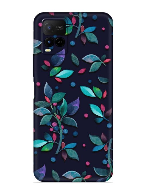 Decorative Watercolor Flower Embossed Soft Silicone Case for Vivo Y21 Zapvi