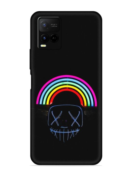 Mask Rainbow Embossed Soft Silicone Case for Vivo Y21 Zapvi