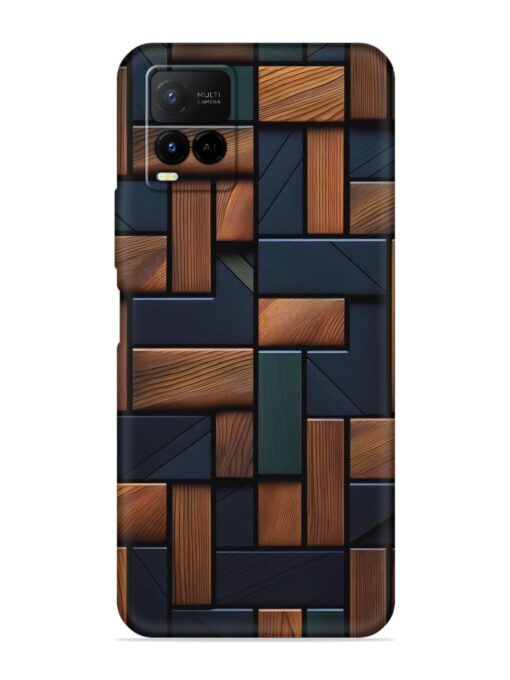 Wooden Background Cubes Embossed Soft Silicone Case for Vivo Y21