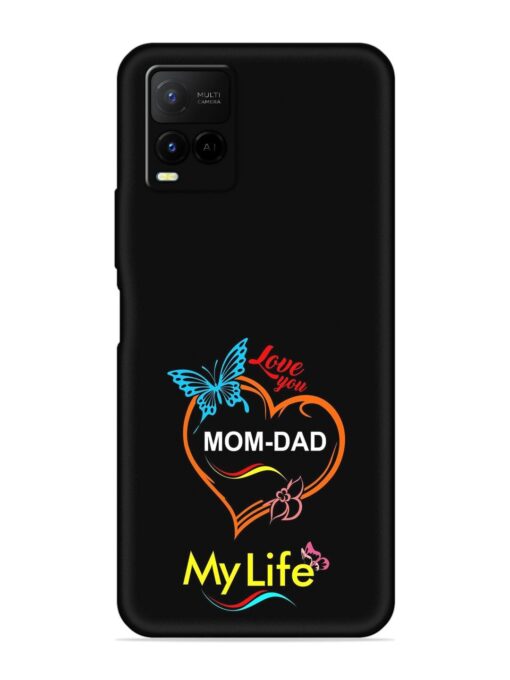 Love You Mom Dad Embossed Soft Silicone Case for Vivo Y21 Zapvi