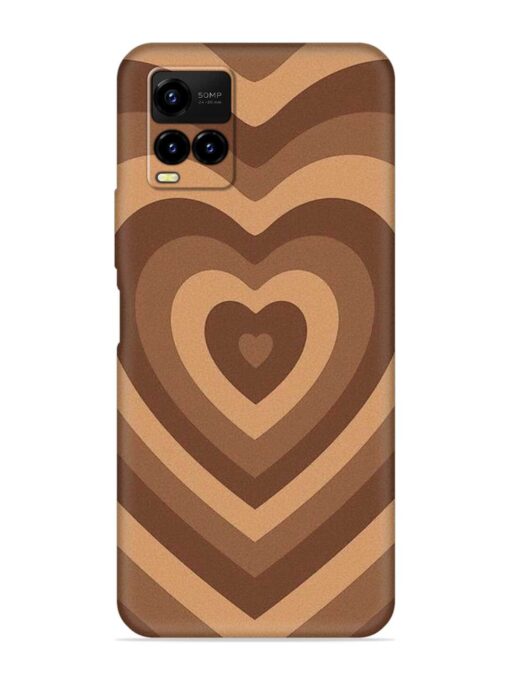 Brown Heart Embossed Soft Silicone Case for Vivo Y21A