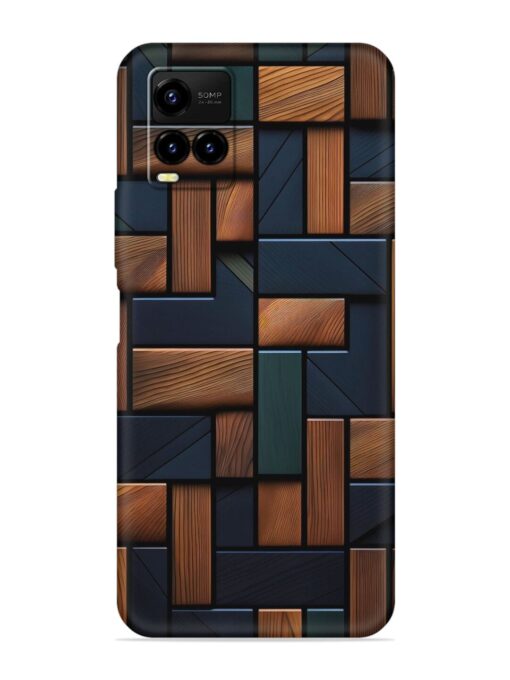 Wooden Background Cubes Embossed Soft Silicone Case for Vivo Y21A Zapvi