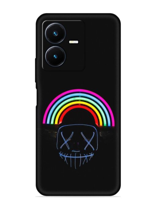 Mask Rainbow Embossed Soft Silicone Case for Vivo Y22 Zapvi