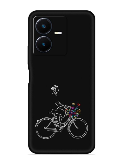 Minimalist Cycle Art Embossed Soft Silicone Case for Vivo Y22 Zapvi