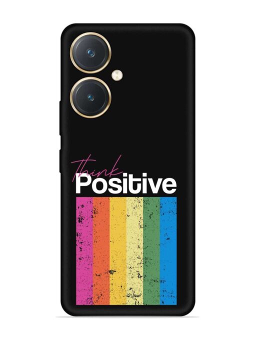 Think Positive Typography Embossed Soft Silicone Case for Vivo Y27 Zapvi