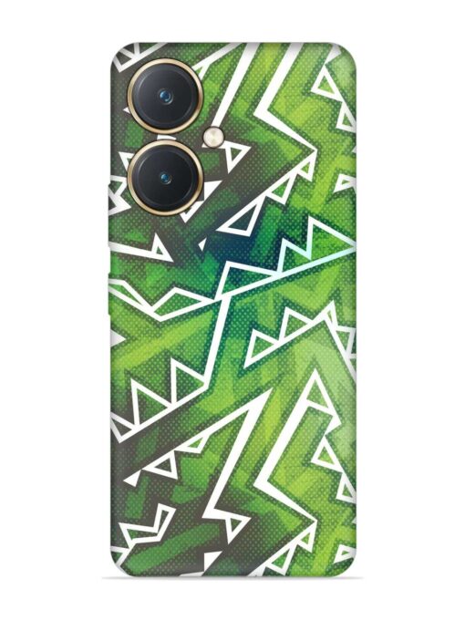 Green Graffiti Seamless Embossed Soft Silicone Case for Vivo Y27 Zapvi