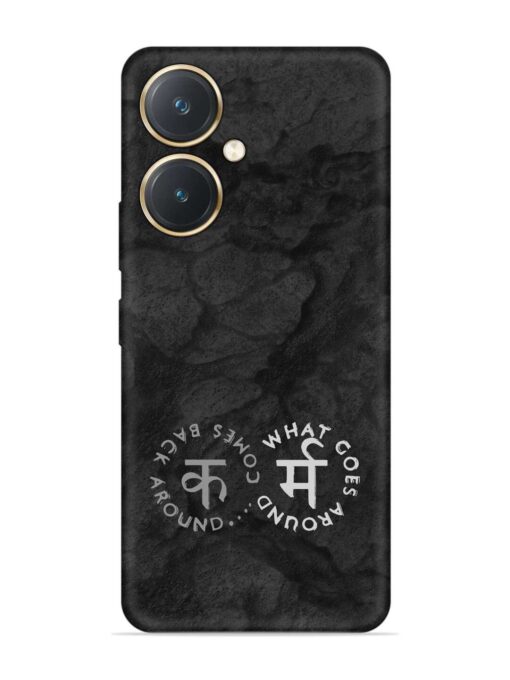 Karma Hindi Word Embossed Soft Silicone Case for Vivo Y27 Zapvi