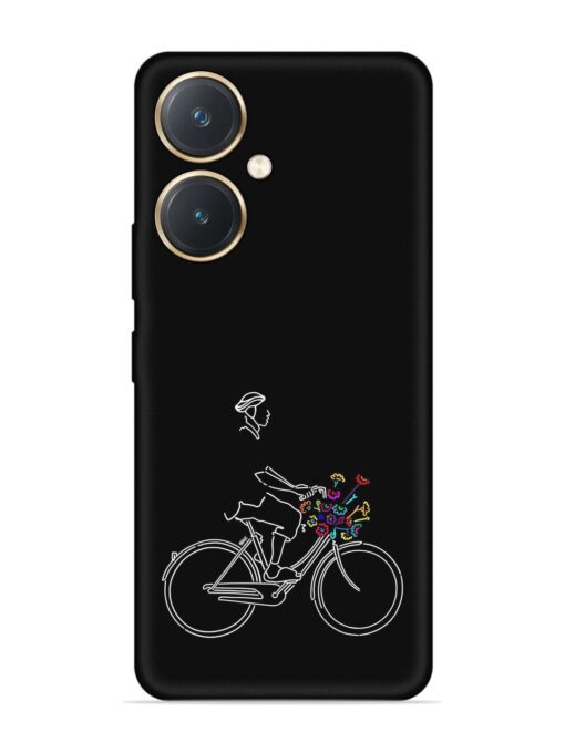 Minimalist Cycle Art Embossed Soft Silicone Case for Vivo Y27 Zapvi