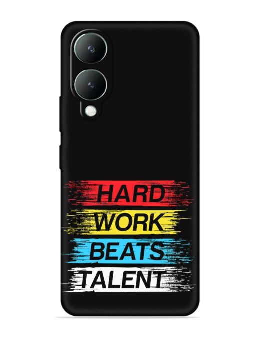 Hard Work Beats Embossed Soft Silicone Case for Vivo Y28 (5G) Zapvi