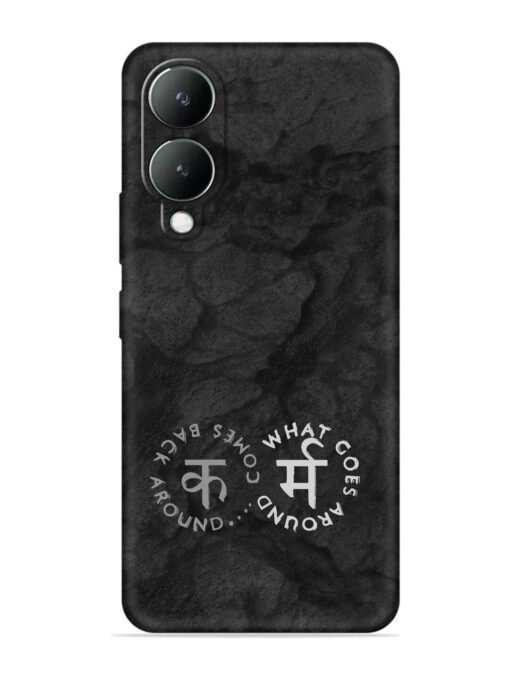 Karma Hindi Word Embossed Soft Silicone Case for Vivo Y28 (5G) Zapvi