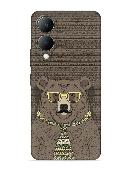 Grizzly Bear Embossed Soft Silicone Case for Vivo Y28 (5G)