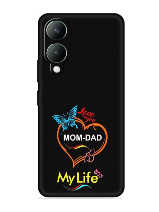 Love You Mom Dad Embossed Soft Silicone Case for Vivo Y28 (5G) Zapvi