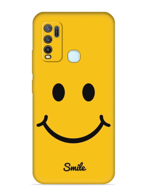 Yellow Smiley Embossed Soft Silicone Case for Vivo Y30