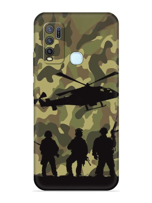 Army Heros Embossed Soft Silicone Case for Vivo Y30 Zapvi