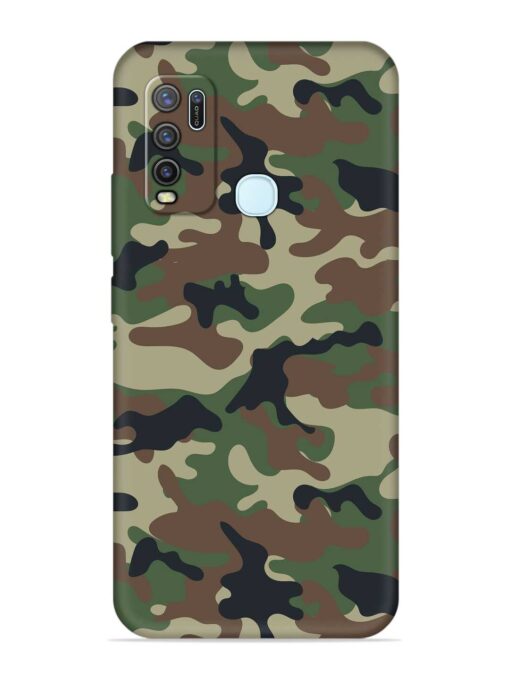 Army Military Camouflage Dark Green Embossed Soft Silicone Case for Vivo Y30 Zapvi