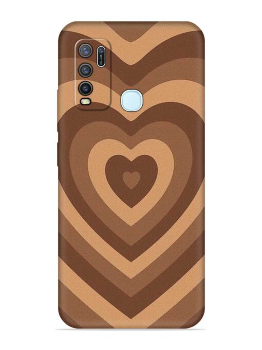 Brown Heart Embossed Soft Silicone Case for Vivo Y30 Zapvi