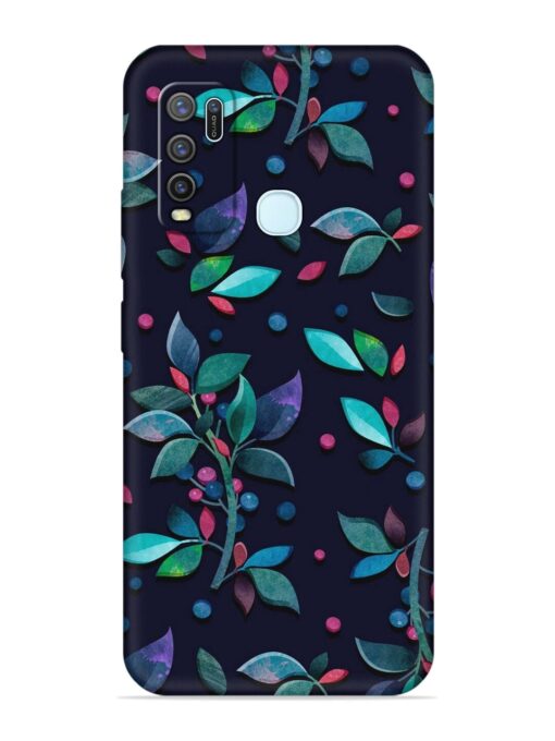 Decorative Watercolor Flower Embossed Soft Silicone Case for Vivo Y30 Zapvi