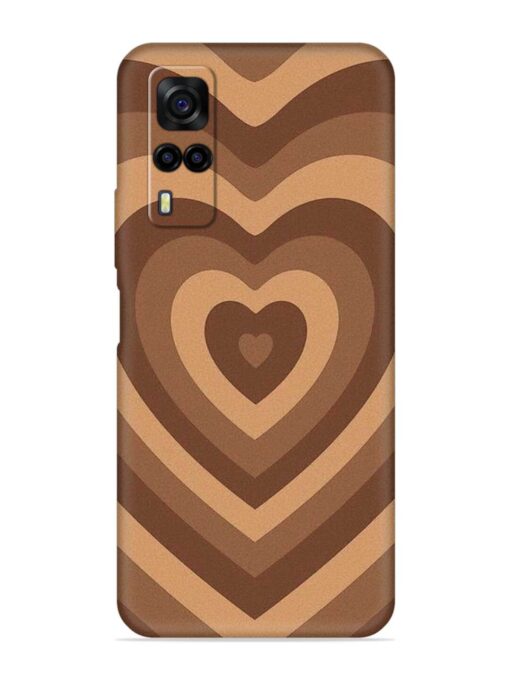 Brown Heart Embossed Soft Silicone Case for Vivo Y31