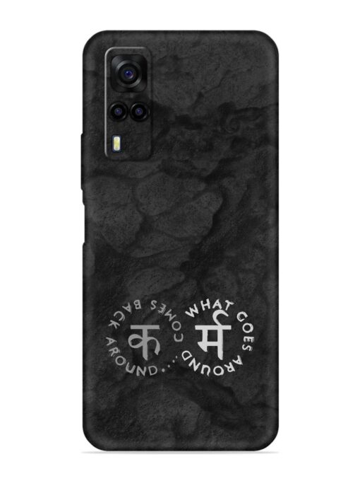 Karma Hindi Word Embossed Soft Silicone Case for Vivo Y31