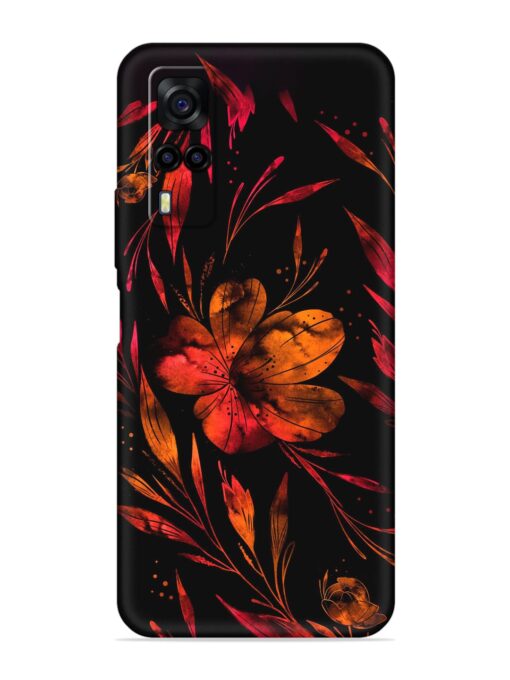 Red Flower Painting Embossed Soft Silicone Case for Vivo Y31