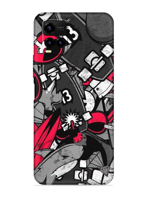 Fictional Doodle Embossed Soft Silicone Case for Vivo Y33S