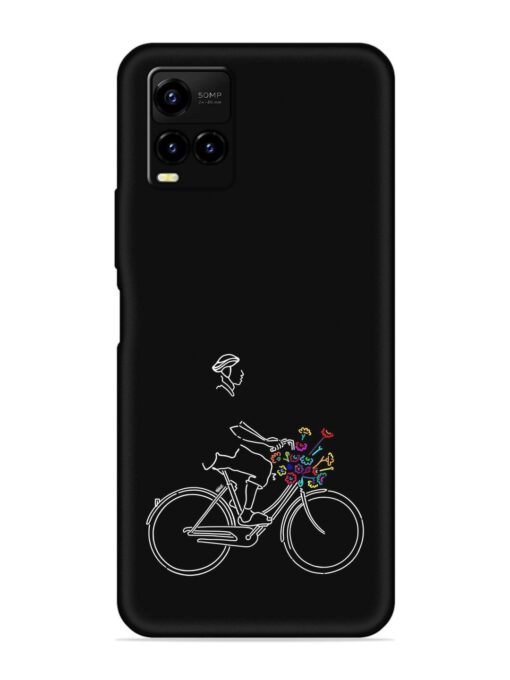 Minimalist Cycle Art Embossed Soft Silicone Case for Vivo Y33S