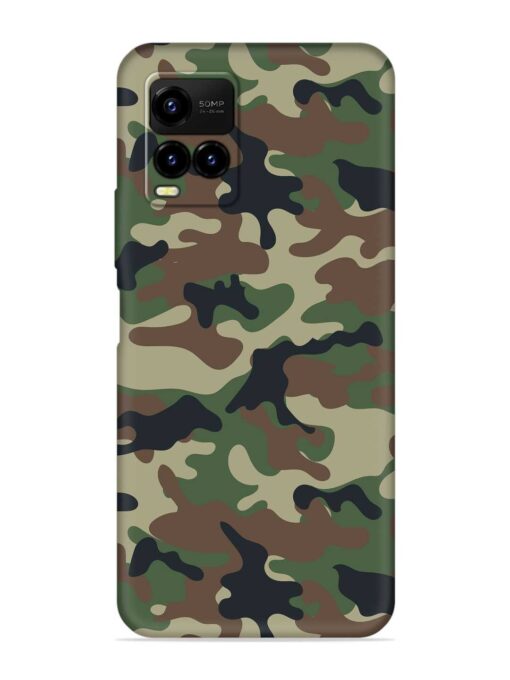 Army Military Camouflage Dark Green Embossed Soft Silicone Case for Vivo Y33T Zapvi