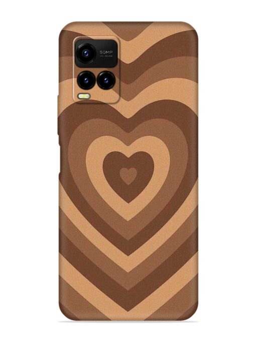 Brown Heart Embossed Soft Silicone Case for Vivo Y33T Zapvi