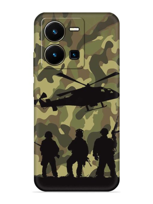 Army Heros Embossed Soft Silicone Case for Vivo Y35 Zapvi