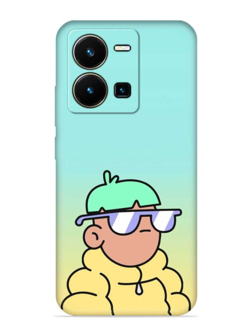 Doodles Cool Character Embossed Soft Silicone Case for Vivo Y35