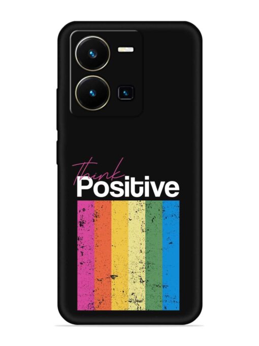 Think Positive Typography Embossed Soft Silicone Case for Vivo Y35 Zapvi