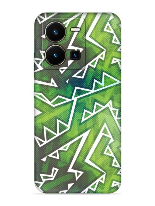 Green Graffiti Seamless Embossed Soft Silicone Case for Vivo Y35 Zapvi