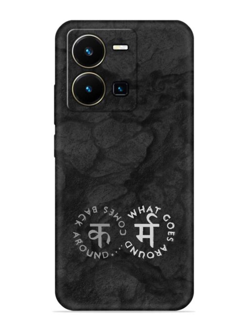 Karma Hindi Word Embossed Soft Silicone Case for Vivo Y35 Zapvi