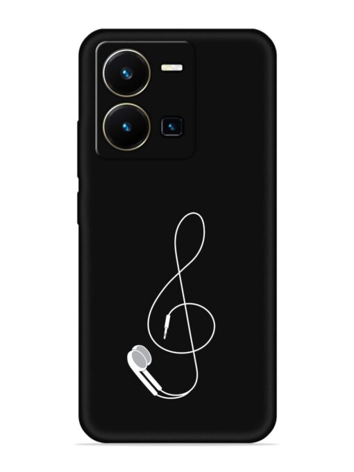 Music Earphone Vector Embossed Soft Silicone Case for Vivo Y35