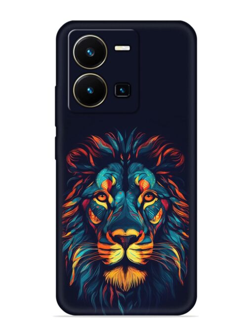 Colorful Lion Embossed Soft Silicone Case for Vivo Y35 Zapvi