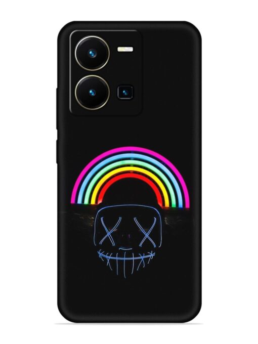 Mask Rainbow Embossed Soft Silicone Case for Vivo Y35 Zapvi