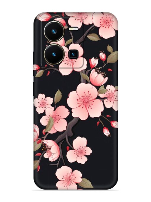 Cherry Blossom Embossed Soft Silicone Case for Vivo Y35 Zapvi